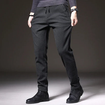 2024 New Brand Slim Casual Pants Men Spring Autumn Business Work Cotton Black Grey Blue Trousers Male Fashion Korean Clothing