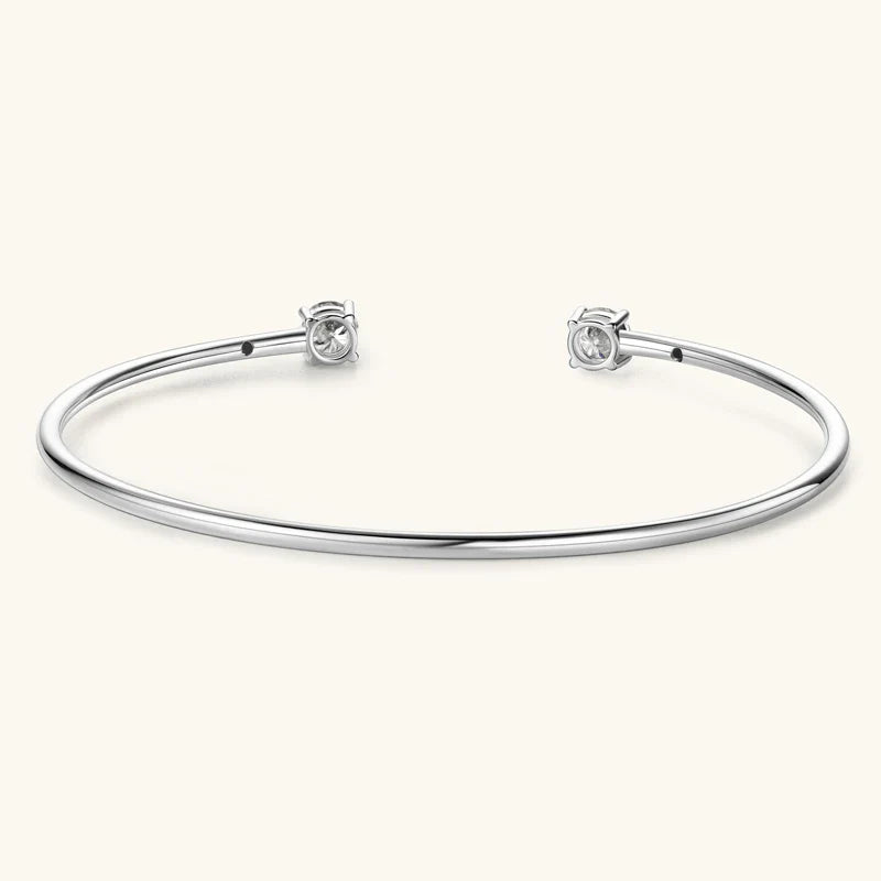 5mm 0.5ct D Moissanite Diamond Cuff Bangle for Women Wedding Bracelet Real Silver 925 Open Bangle Engagement Fine Jewelry