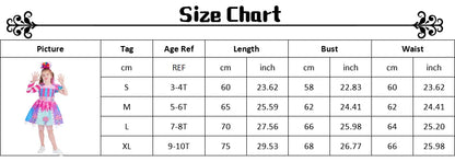 Girls Candy Fairy Lollipop Cosplay Costume Toddler Carnival Purim Rainbow Vestidos Girls Birthday Party Long Short Sleeves Dress