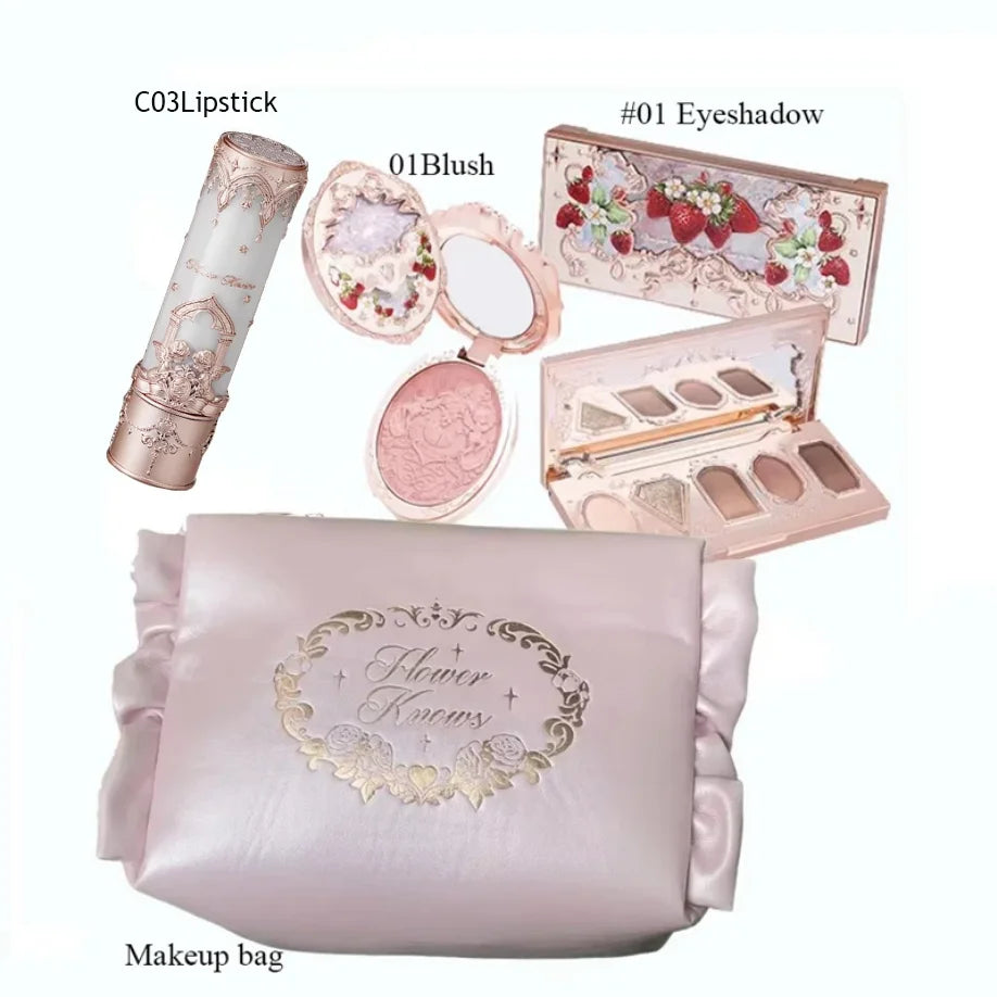 All In One Makeup Set Gift Box Garden Cushion Cream Foundation Matte Blush Long Lasting Velvet Lip Cream With Bag