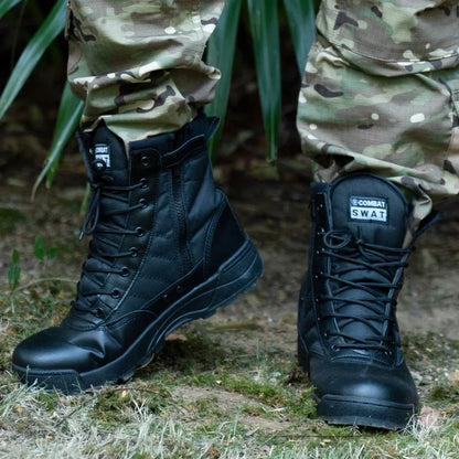 Men's Steel Toe Boots Outdoor Tactical Hiking Desert Boots Men Stab-proof Smashing Work Safty Shoes Wear Protection Shoes