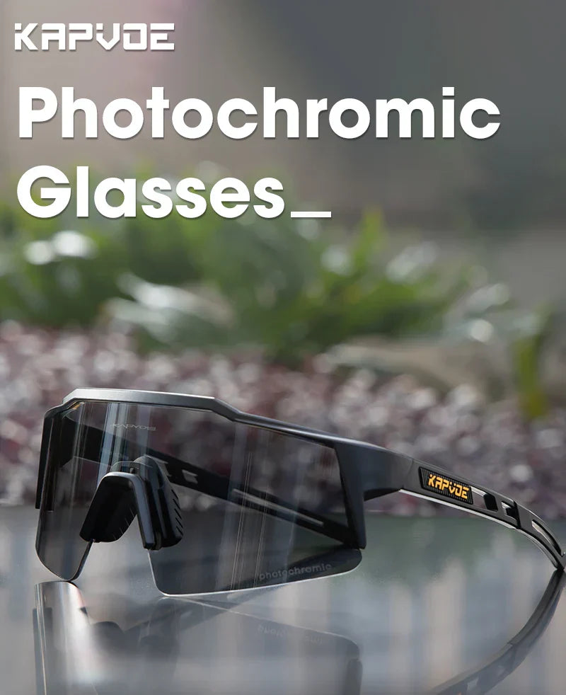 Photochromic Cycling Sunglasses for Men Women Bike Glasses Riding Driving UV400 Mountain Bicycle Goggles Eyewear Sports
