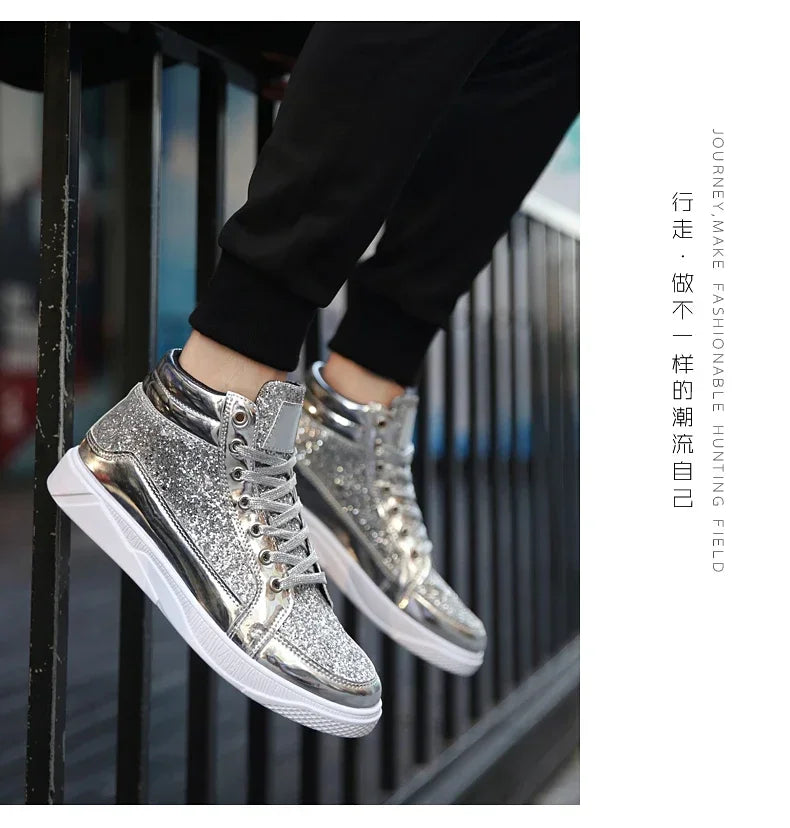Mens Casual Shoes Non-slip Sports Outsole  Light High-top Men Fashion Boots Wear-resistant Male Sneakers 48