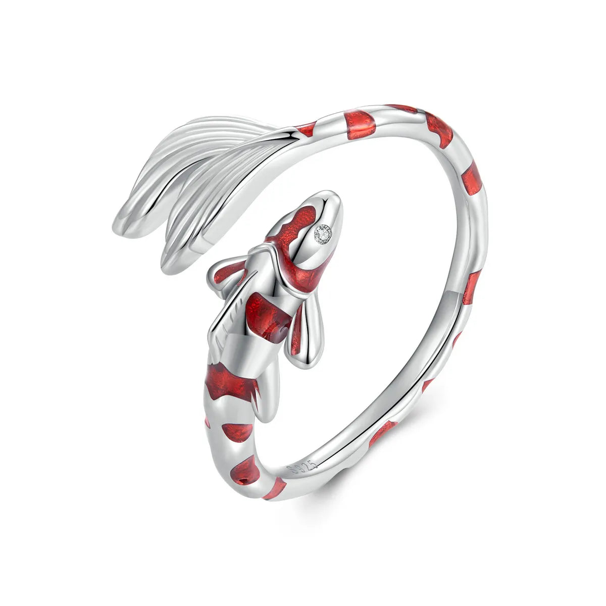 Guardian Lucky Fish Rope Chain Bracelet Earrings Ring for Couple 925 Sterling Silver Enamel Jewelry Friendship Fashi