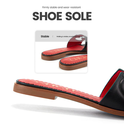 Women's Slippers 2024 Simple Black Flat Flat Women's Shoes Home Indoor Slippers