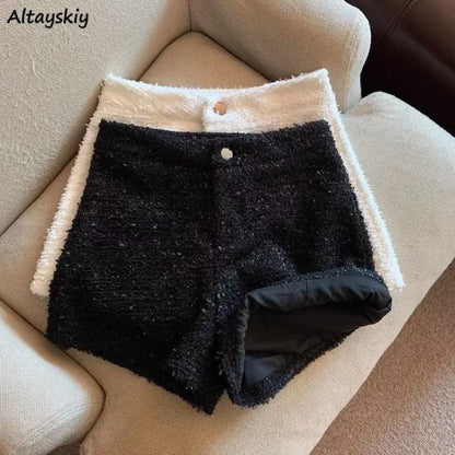 Hotsweet Shorts Women Sexy Skinny Y2k Clothes High Waist European Streetwear Fashion Trouser Cool Thick Button-Fly Wide Leg New