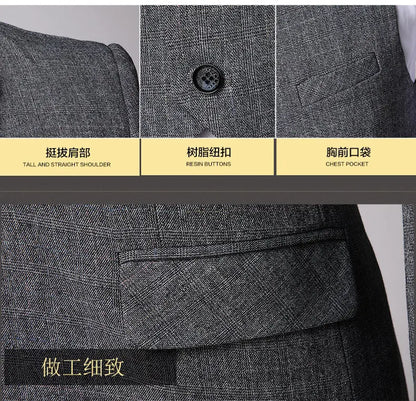 Suit  Men's Fashionable Business Banquet, Trendy Singer, Grid Host, Casual Wedding Banquet Dress, Male Star Performance Suit