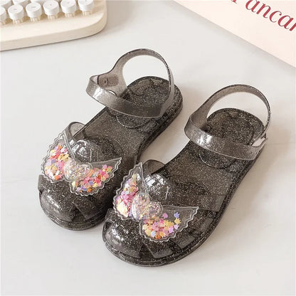 2025 New Summer Children's Sandals Little Princess Shoes Girls Sandals Baby Jelly Shoes Girls Beach Shoes