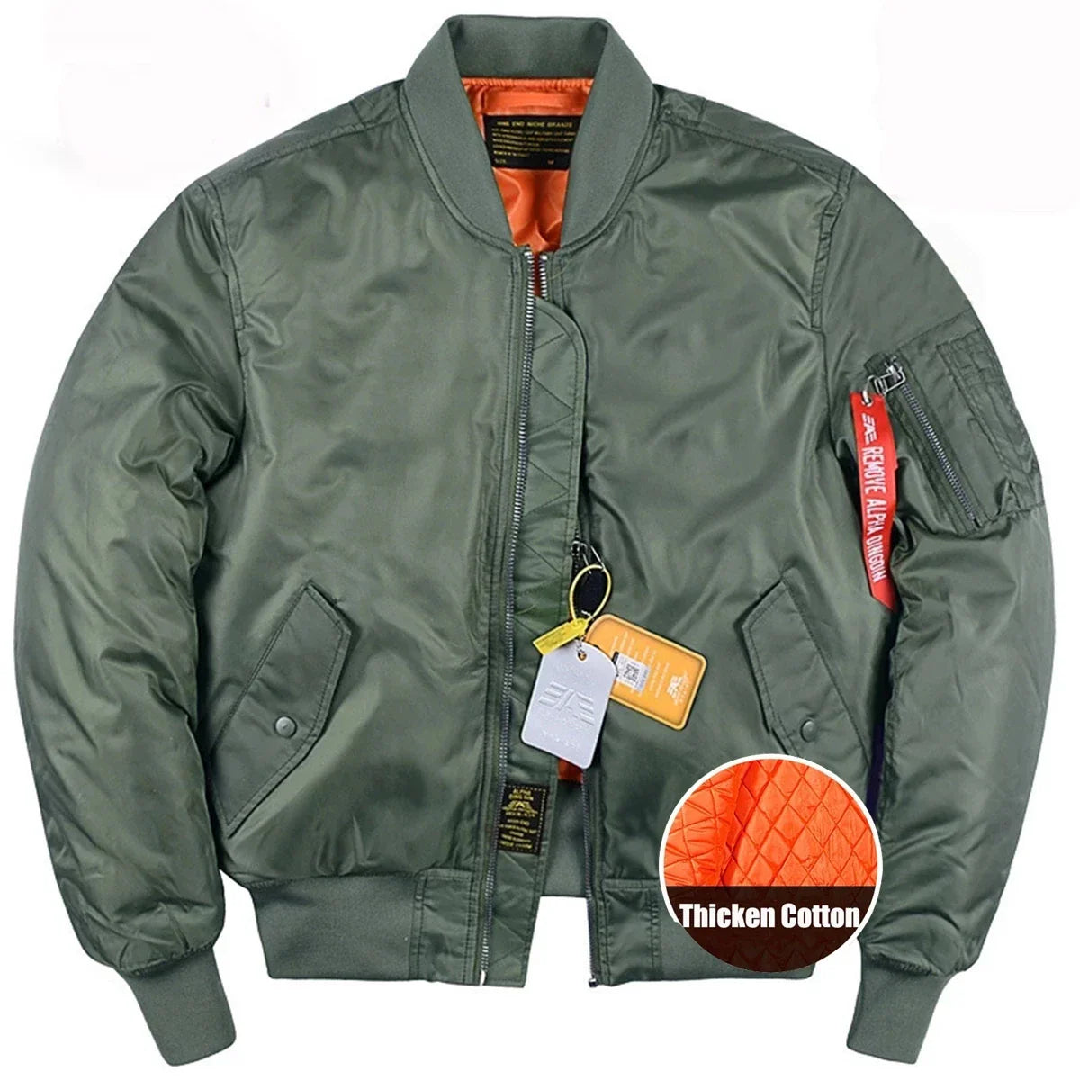 Bomber Jacket Men's Thickened Cotton Pad Coat  Autumn and Winter Baseball Uniform  Coat for Men