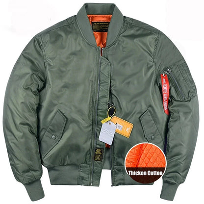 Bomber Jacket Men's Thickened Cotton Pad Coat  Autumn and Winter Baseball Uniform  Coat for Men