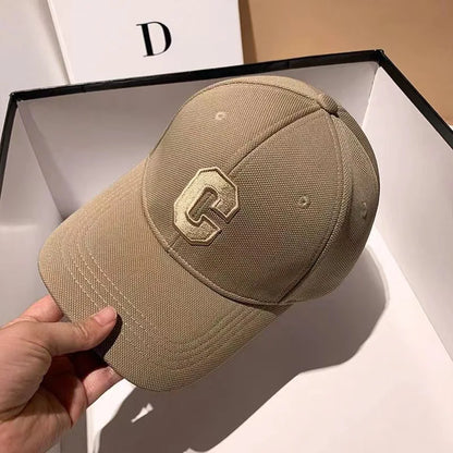 Hats for Men C Letter Embroidered Baseball Cap Kpop Fashion Couple Snapback Cap