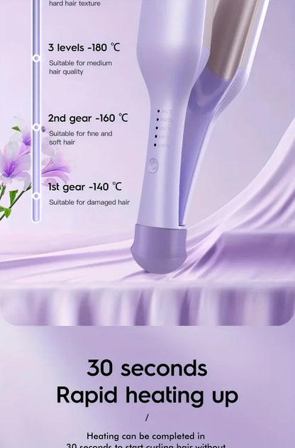Ladies deep V big hair curling rod, 32mm long-lasting styling roller, fast heating, suitable for width and depth waves, holiday
