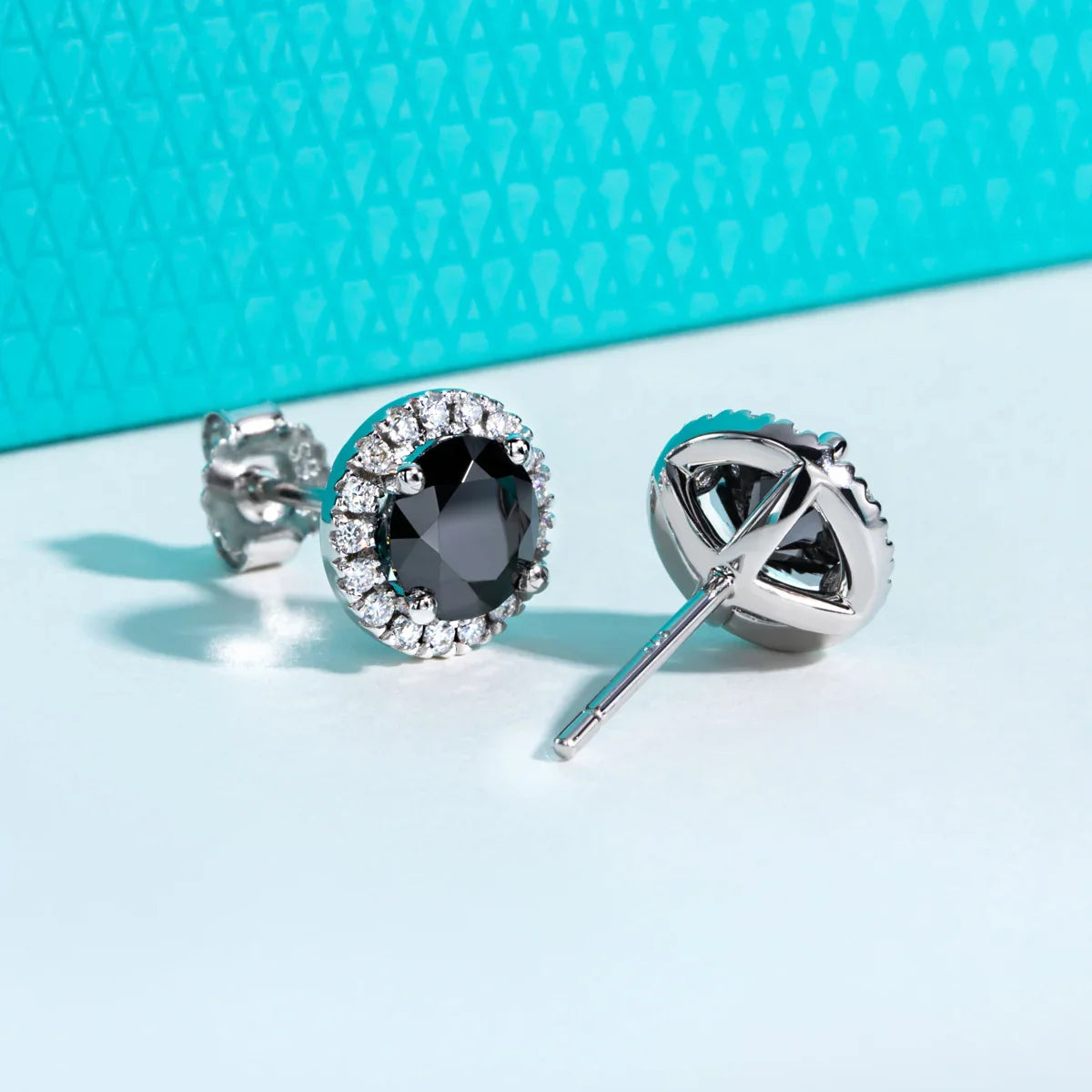 1ct Black Moissanite Classic Earring 925 Sterling Silver 18K Plated Stud Earrings for Woman Fine Jewelry Wholesale