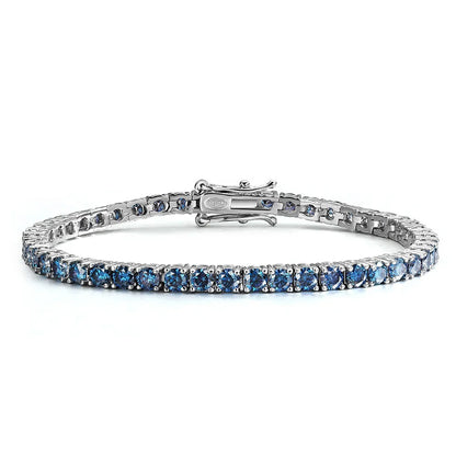 Certified 3/4/5mm Full Moissanite Diamond Tennis Bracelets for Women Man Colorful Gem Sparkling 925 Sterling Silver Chain