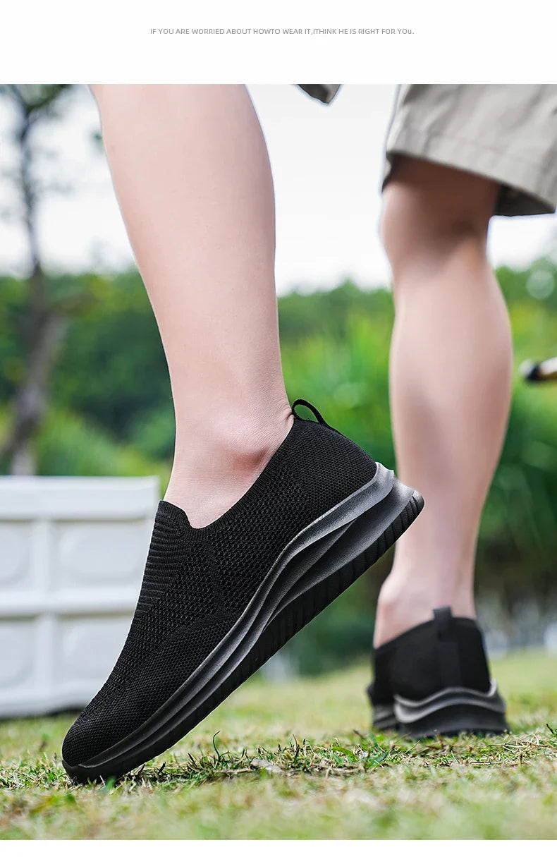 Men's Vulcanized Shoes Fashion Breathable Outdoor Mesh Casual Sneakers Lightweight Comfortable Men Tenis Masculino Walking Shoes