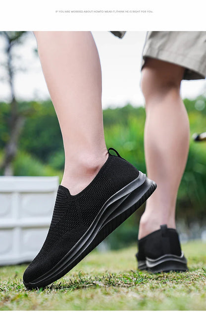 Men's Vulcanized Shoes Fashion Breathable Outdoor Mesh Casual Sneakers Lightweight Comfortable Men Tenis Masculino Walking Shoes