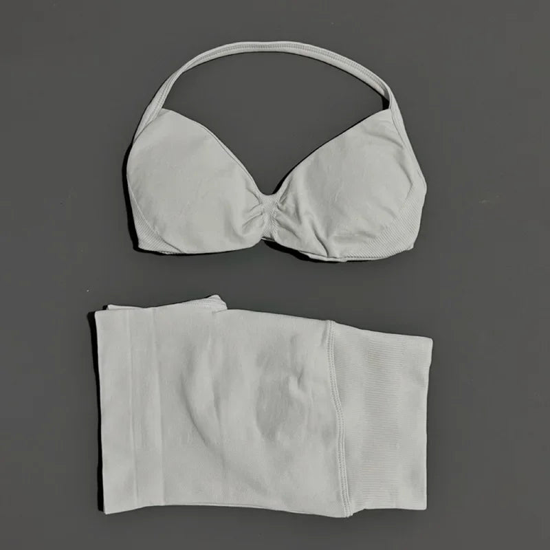 2 Piece Yoga Sets Women  Low Waist Seamless Push Up Bra Scrunch Butt Lift No Digging Comfortable Gym Running Tracksuits