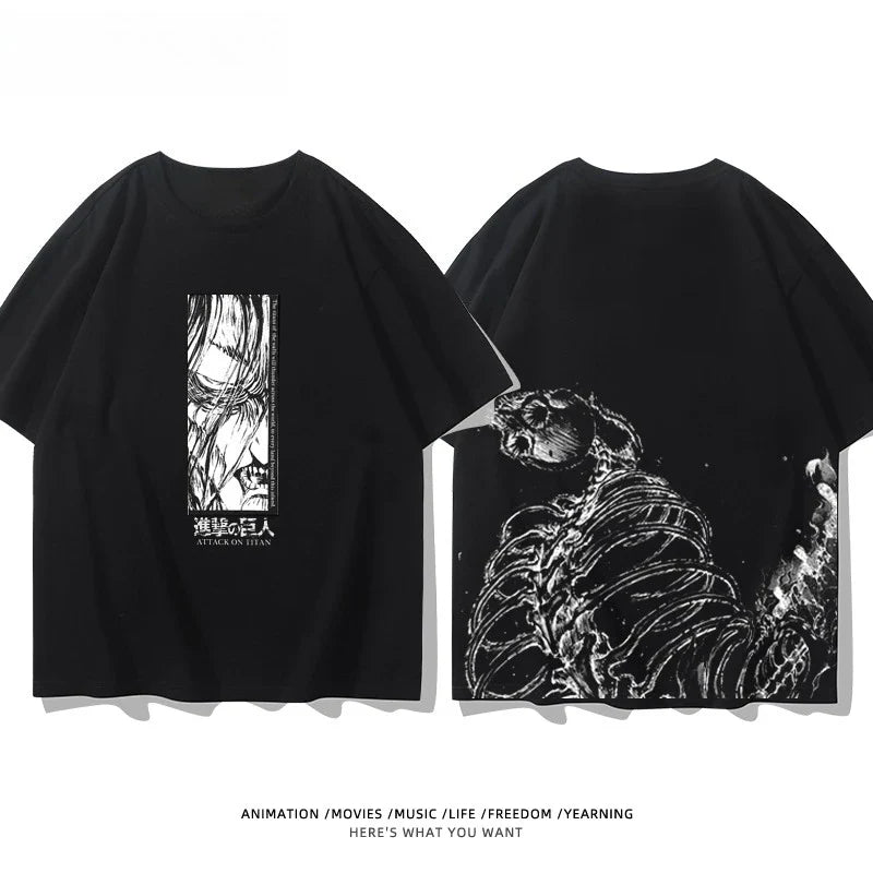 Wings of Liberty Printed Short Sleeve T-shirt Men's and Women's Fashion Loose Cotton Top