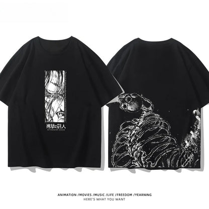 Wings of Liberty Printed Short Sleeve T-shirt Men's and Women's Fashion Loose Cotton Top