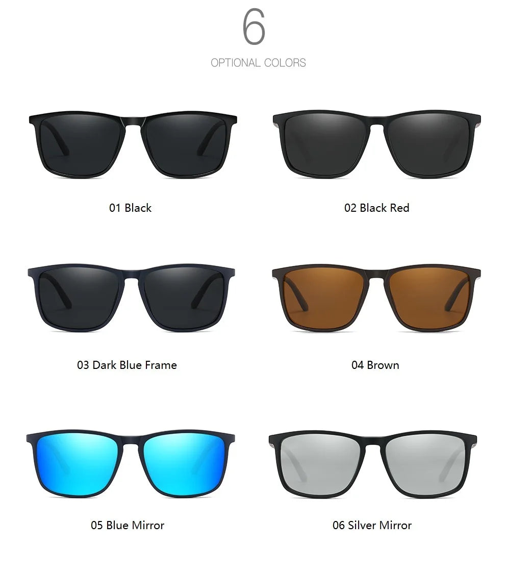 Luxury Square Vintage Polarized Sunglasses For Men Women Fashion Travel Driving  Sun Glasses Male TR90 Eyewear UV400