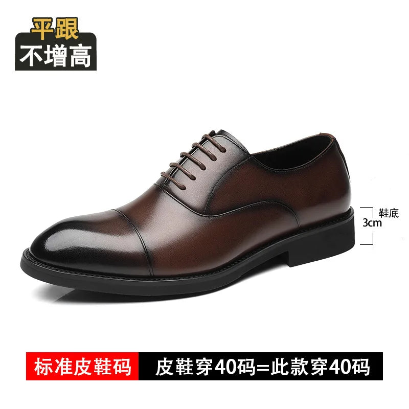 2026 Height Increase 8cm Leather Shoes Men Business Leather Wedding Shoes Men