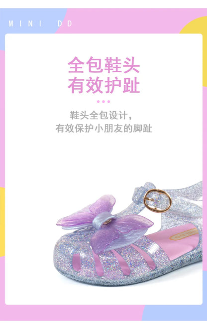 2025 Summer New Children's Sandals Fashion Mermaid Girl Princess Sandals Soft Bottom Non Slip Kid's Casual Jelly Beach Shoes