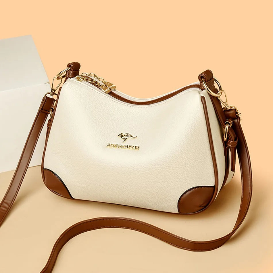 Genuine 3 Layers High Quality Soft Leather Ladies Crossbody Bags for Women Luxury Handbags Women Bags Designer  Shoulder 2024