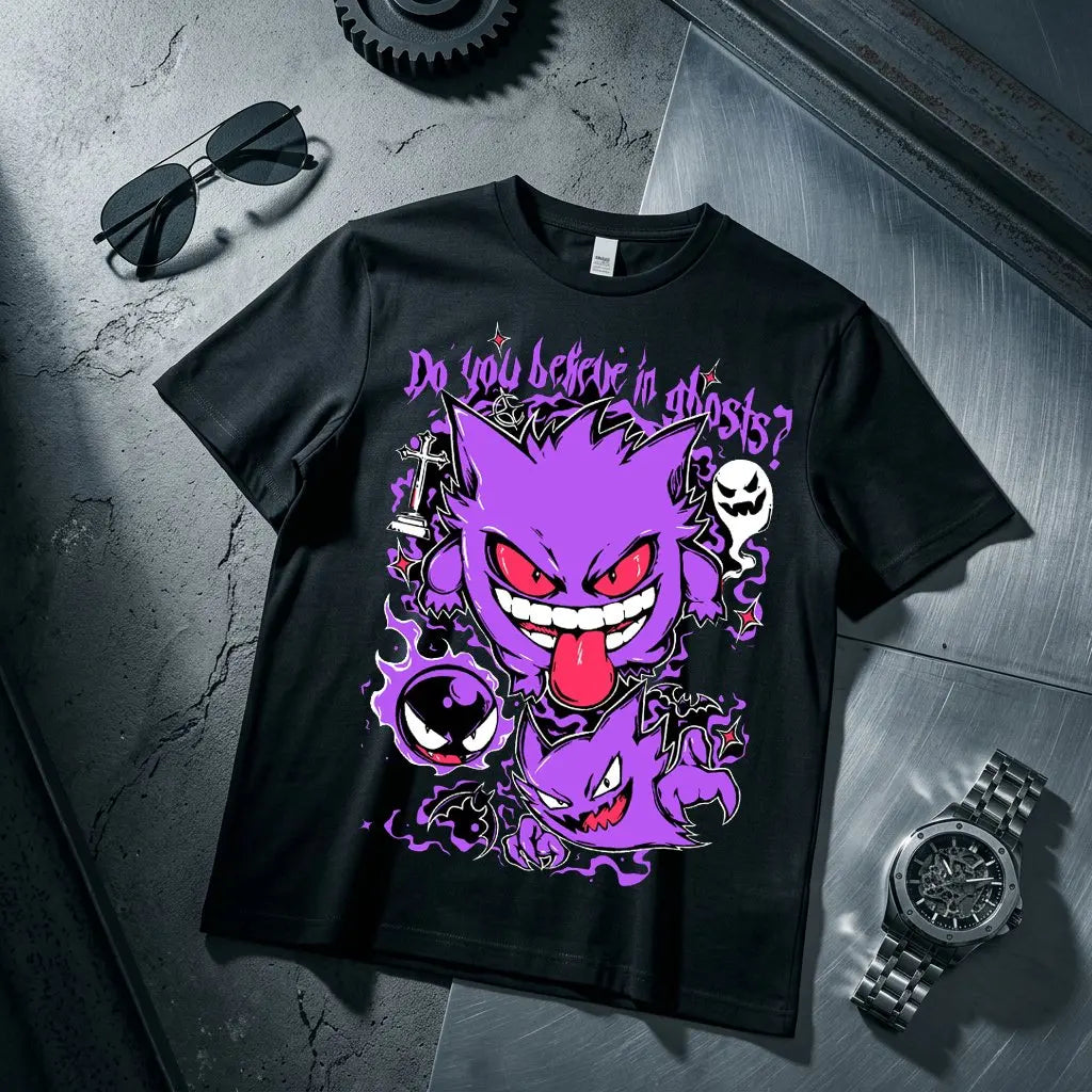 Gengar Kids T Shirt Men Women Cotton Short Sleeve Tee Anime Print Tops Streetwear Parent-child Clothing