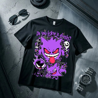 Gengar Kids T Shirt Men Women Cotton Short Sleeve Tee Anime Print Tops Streetwear Parent-child Clothing