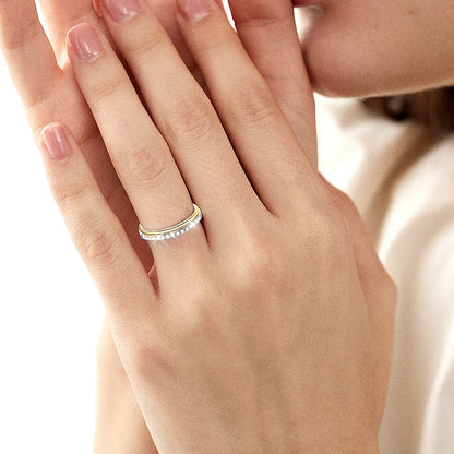 D VVS1 Moissanite Stacking Rings for Women Man GRA Diamond Jewelry s925 Sterling Silver Plated 18k Gold Wedding Band