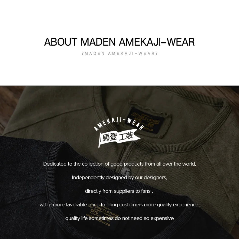 Japanese Vintage Heavyweight Henley T-Shirt Men Distressed Loose Short Sleeve Tops Casual Button Cotton Washed Tee Shirts