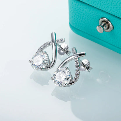 4cttw D Color Moissanite Diamond 18K Gold Plated 925 Sterling Silver Stud Earrings For Woman Gifts Wholesale