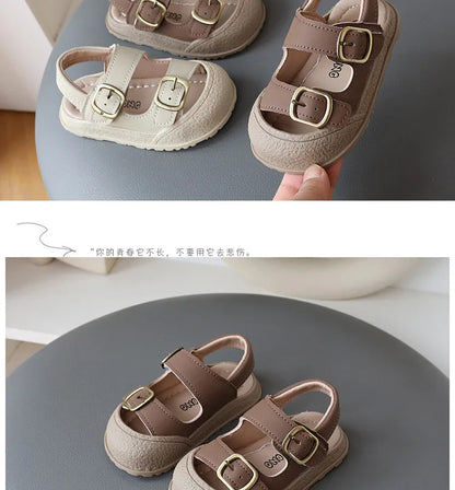 Korean Style Sport Sandal for Children Summer Toddler Shoes Soft-soled Non-slip Student Beach Sandals for Kids Boys Girls H05303