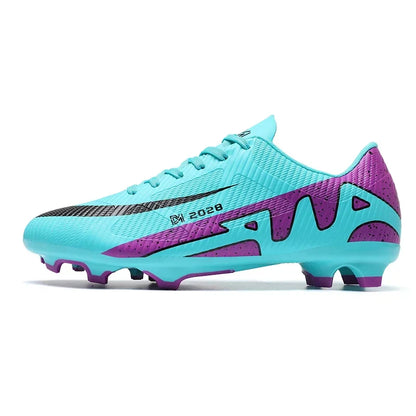 Professional FG/TF Soccer Cleats Men Football Boots Long Spike Grass Match Breathable Lightweight Comfortable Training Sneakers
