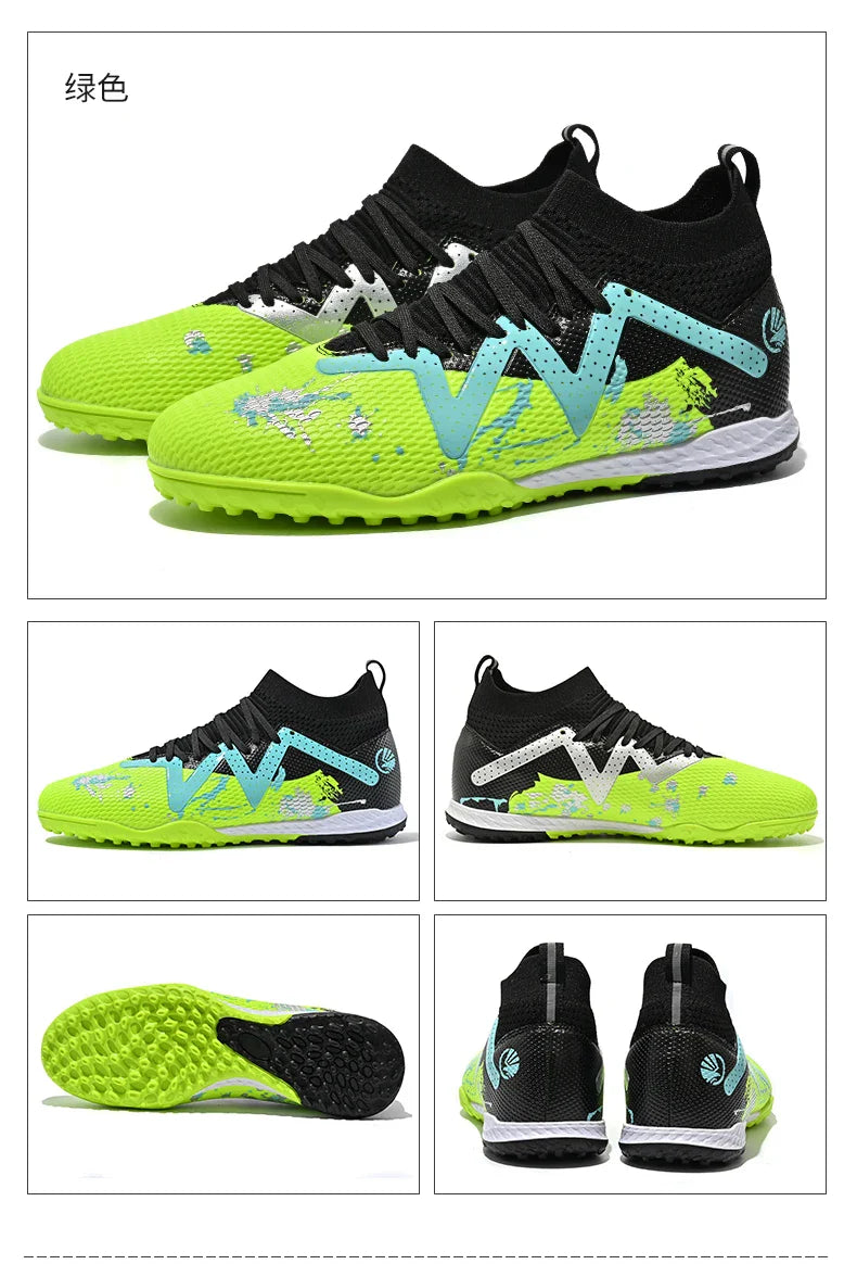 Men New TF Football Boots Society Indoor Original Top Quality Non Slip Male Soccer Shoes Sneakers Ultralight Breathable Ankle