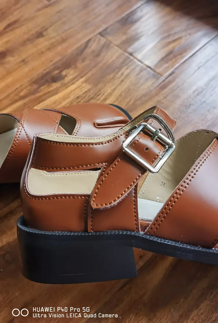 Fashion Women's Shoes New High Quality Leather Split Toe Mary Jane Shoes Comfortable Low Heel Women Shoes Lolita