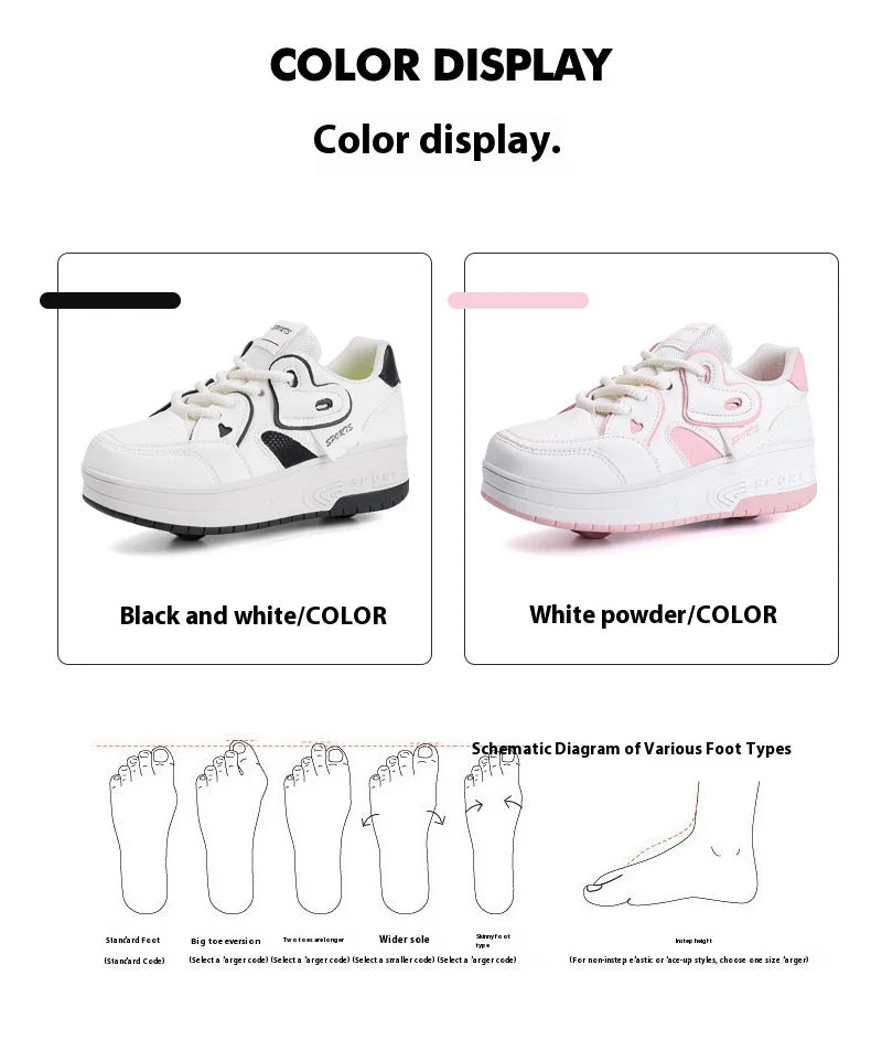 Lace-up breathable walking shoes Girls 2024 new two-wheeled retractable sports roller skates for female students outdoors