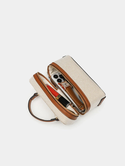 Fashionable versatile box bag brown one shoulder trendy hand-held hard fashionable small square bag