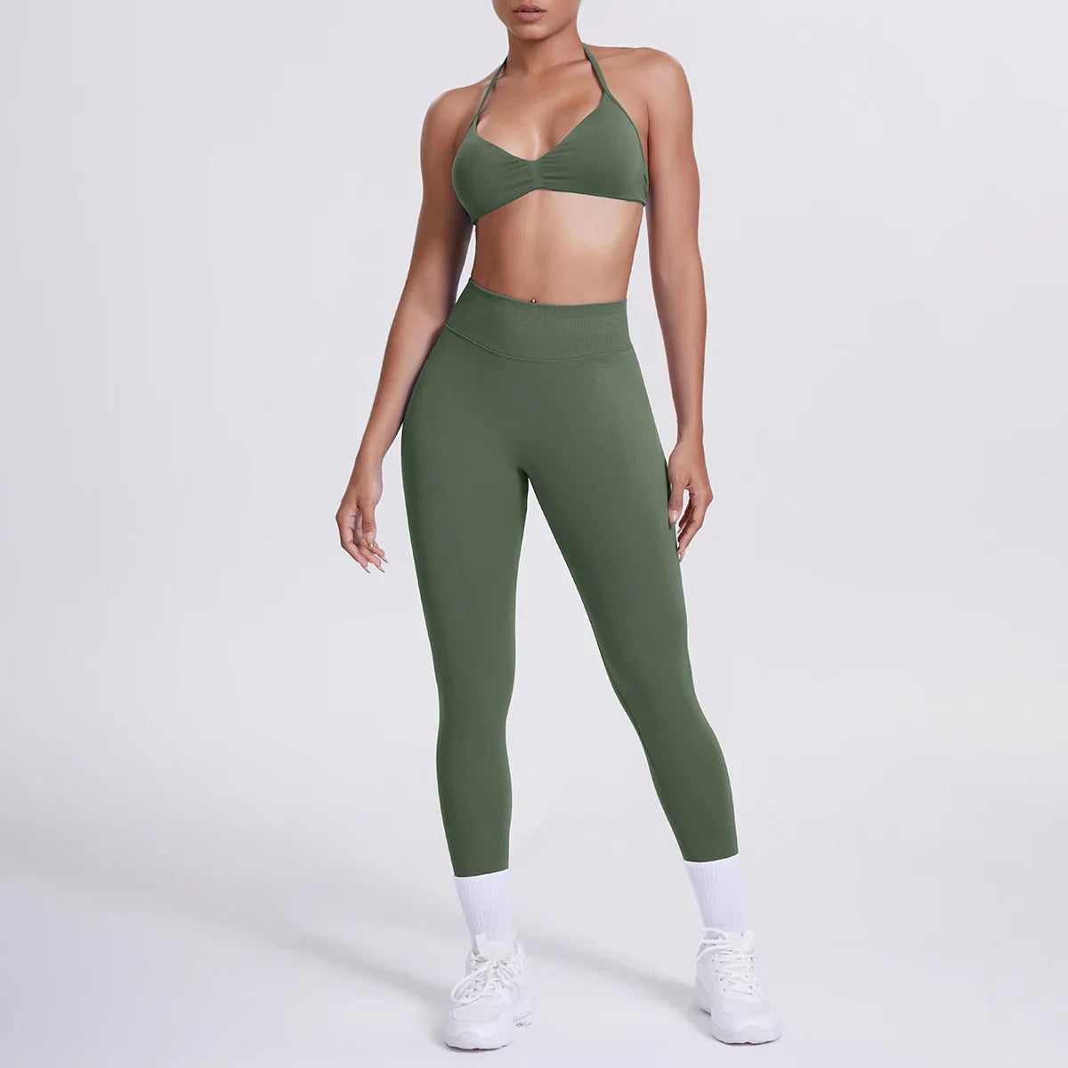 Women 2pcs Patchwork Sport Yoga Suit Training Sleeveless Sport Gym Tops Tummy Control Slimming Booty Leggings Yoga Suit Sports