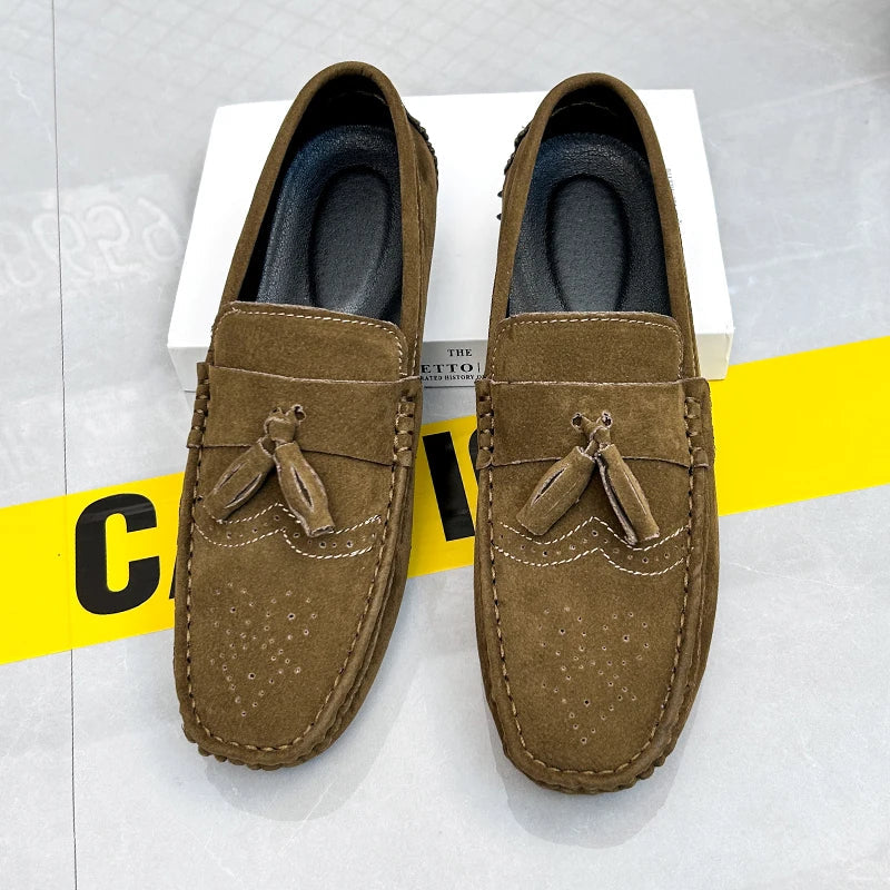 Loafers Men Casual Shoes Tassel Brogue Shoes Men Loafers Moccasins Breathable Slip on Big Size Driving Loafers for Men Shoes