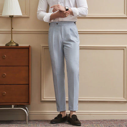 Neapolitan-Style Men‘s Cuffed Ankle Trousers | Slim Fit | Spring/Summer New Arrival
