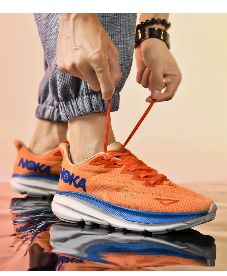 Men's Running Shoes Jogging Cushioning Outdoor Luxury Shoes Trainer Race Breathable Couple Non-Slip Sneakers Mesh Off-road Shoes