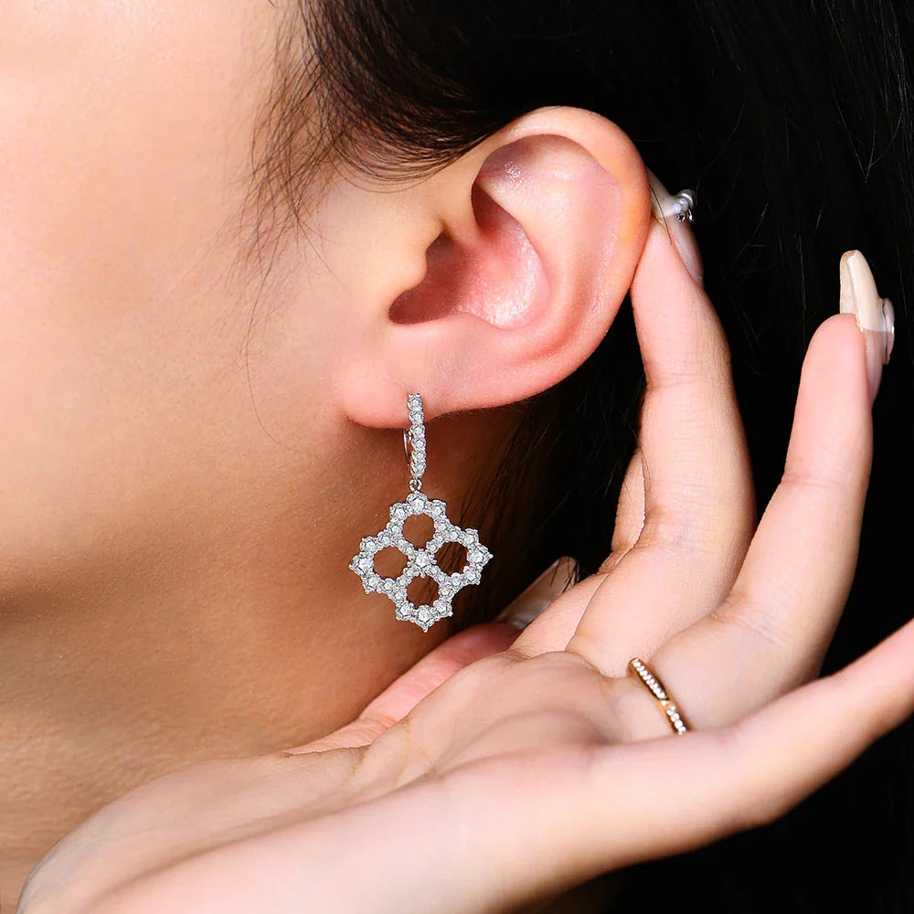 Luxury 3.25CTW D Color Moissanite Drop Earrings for Women High Quality S925 Sterling Silver Engagement Wedding  Jewelry