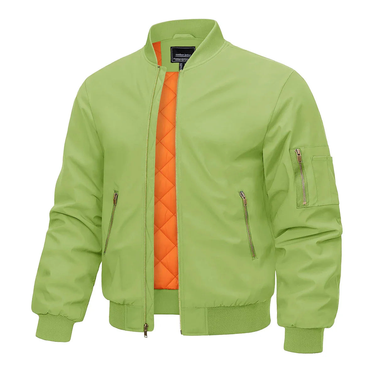 Bomber Jacket Men Warm Zip Up Winter Padded Coat Casual Baseball Jackets Pilot Windbreaker Varsity Jackets