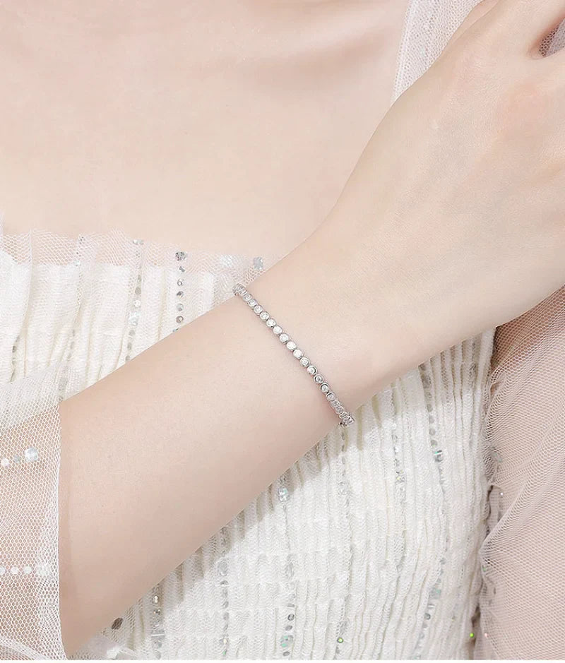 Sparkling 0.1ct 3mm Moissanite Tennis Bracelet with GRA for Women Party Fine Jewelry S925 Sterling Silver Diamond Bracelets