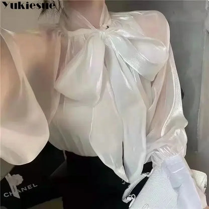 Elegant Women's summer shirts & blouses casual woman 2023 tops top women White shirt blouse blusas long sleeve shirt & blouse