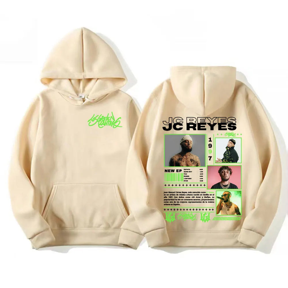 Rapper Jc Reyes Album Tour 2025 Double Sided Graphic Pullover Hoodies Men Women Harajuku Hip Hop Punk Fashion Sweatshirt Hoodie
