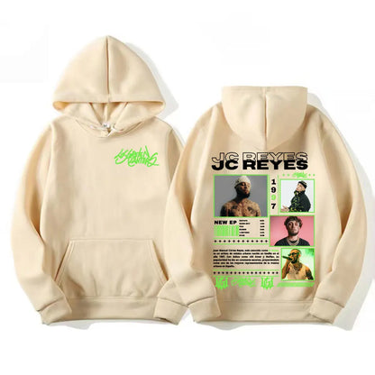 Rapper Jc Reyes Album Tour 2025 Double Sided Graphic Pullover Hoodies Men Women Harajuku Hip Hop Punk Fashion Sweatshirt Hoodie