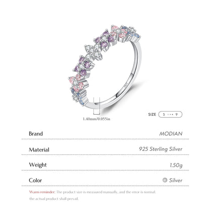925 Sterling Silver Lucky Four-Leaf Clover Zirconia Eternity Band Rings For Women Fine Wedding Jewelry Accessories