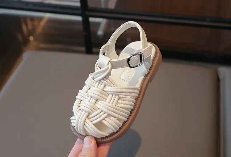 New Sandals Summer Children's Woven Casual Baby Shoes Girls Beach Shoes Slipper Size 22-31
